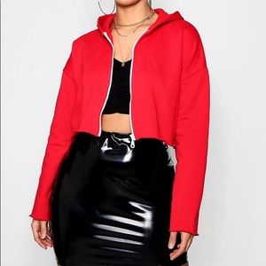 Boohoo’s Plus Francesca Raw Edge Crop Hoody